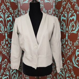 Elie Tahari Sage Green Loose Fit Wool Blend Cardian
